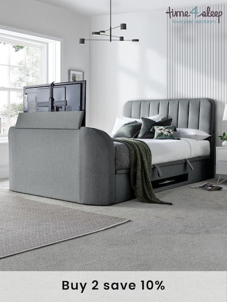 Time 4 Sleep Smoke Aspen Side Lift Ottoman Storage TV Bed (F91231) | £1,500 - £1,600
