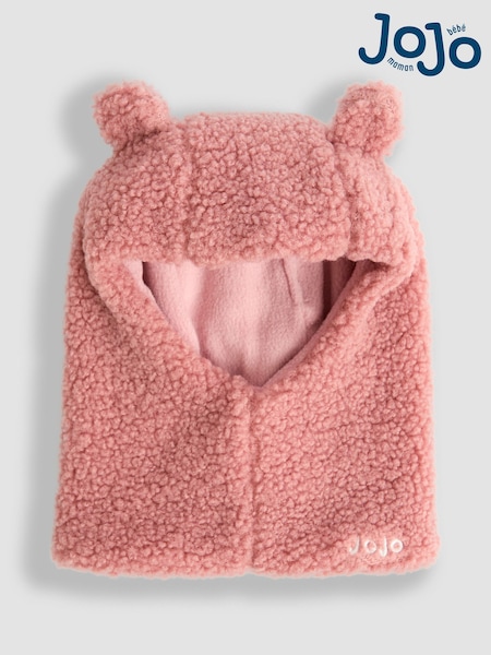 JoJo Maman Bébé Pink Bear Knitted Balaclava (F91265) | £18