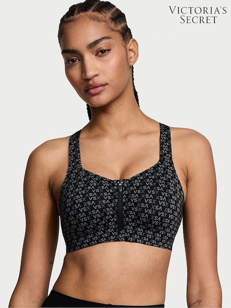 Victoria's Secret VSX Logo Black Front Close High Support Sports Bra (F91305) | £59