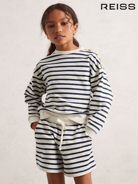 Reiss Navy/Ivory Daya Top & Joggers Set (F91385) | £71