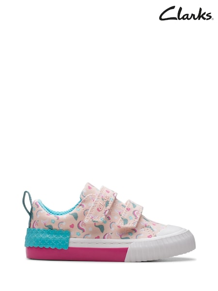 Clarks Pink Myth Wide Fit (G) Clarks Toddler Wide Fit Foxing Canvas Shoes (F91388) | £28