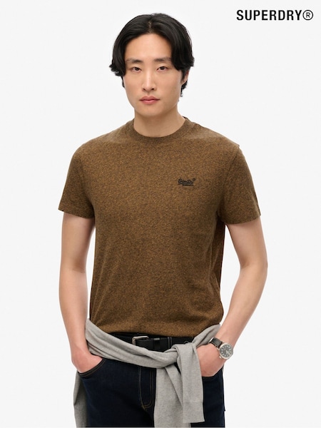 Superdry Brown 100% Organic Cotton Essential Logo T-Shirt (F91482) | £20