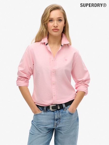 Superdry Pink Slim Oxford Long Sleeve 100% Cotton Shirt (F91487) | £45