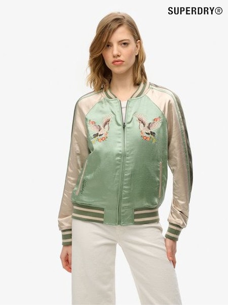 Superdry Green Suikajan Embroidered Bomber Jacket (F91506) | £95