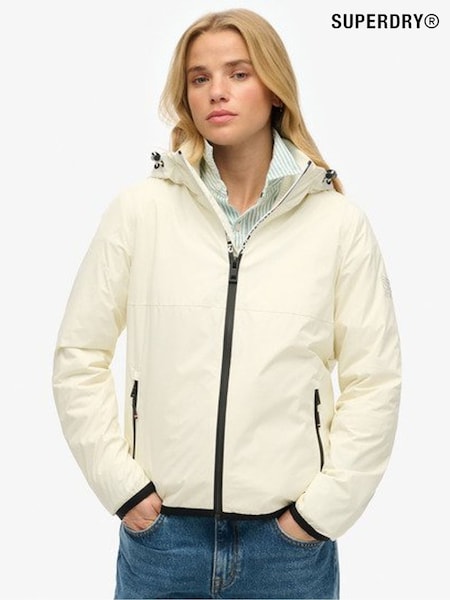 Superdry White Hooded Logo Windbreaker Jacket (F91516) | £70