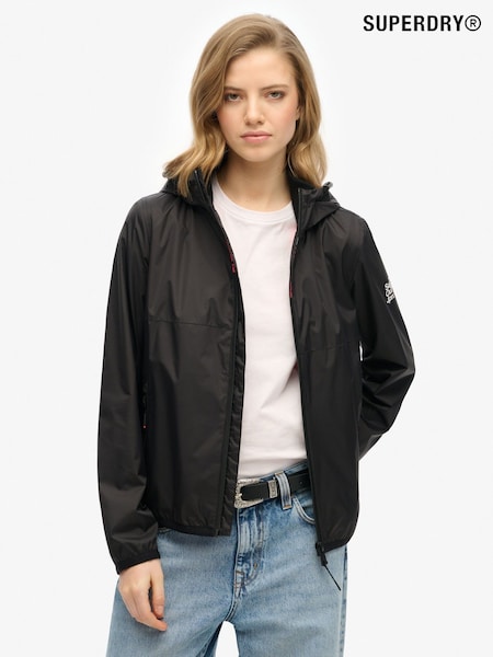 Superdry Black Hooded Logo Windbreaker Jacket (F91523) | £70