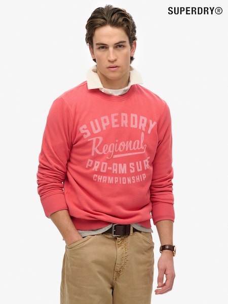 Superdry Red Lo-Fi Outdoors Relaxed Crew 100% Cotton Sweatshirt (F91530) | £50