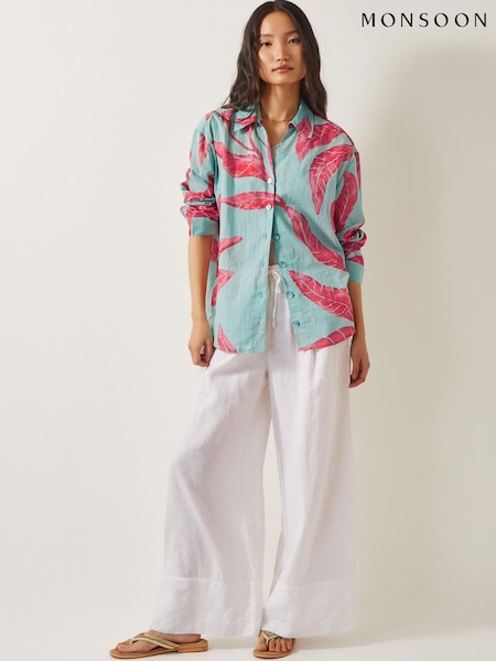 Monsoon Green 100% Cotton Pamela Palm Shirt (F91735) | £55