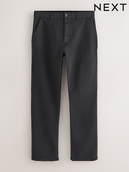 Black Straight Fit Motionflex Chino Trousers (F91769) | £35