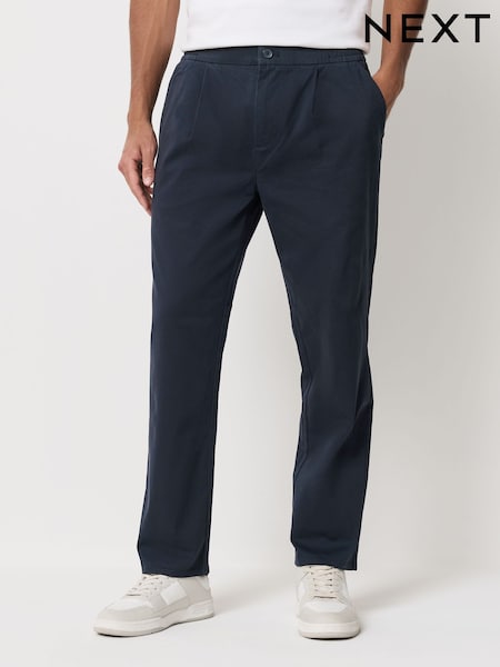 Blue Straight Fit Stretch Chinos Trousers (F91771) | £28