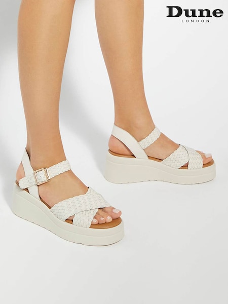 Dune London Cream Kinleys Woven Sandals (F91800) | £99