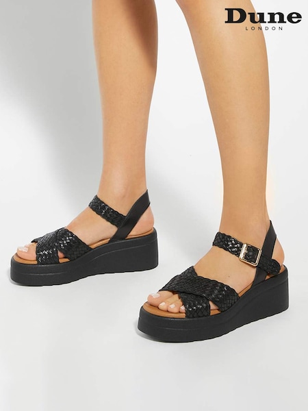 Dune London Black Kinleys Woven Sandals (F91808) | £99