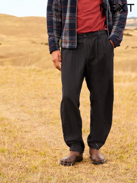 Black Relax Tapered Fit Heritage Cotton Rich Trousers (F91818) | £38