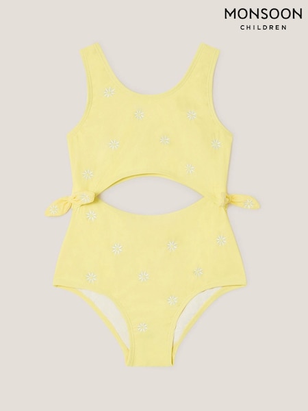 Monsoon Yellow Amalfi Daisy Embroidered Swimsuit (F91852) | £20 - £24
