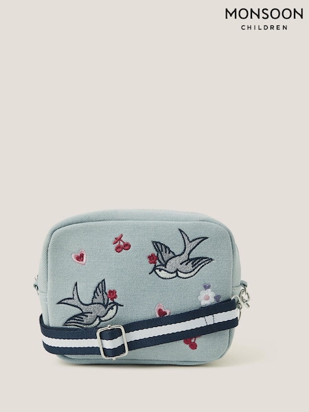 Monsoon Blue Embroidered Denim Cross-Body Bag (F91876) | £16