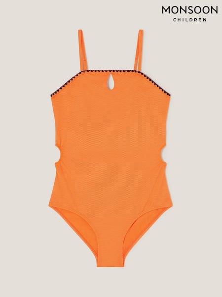 Monsoon Orange Textured Cut-Out Swimsuit (F91944) | £22 - £24