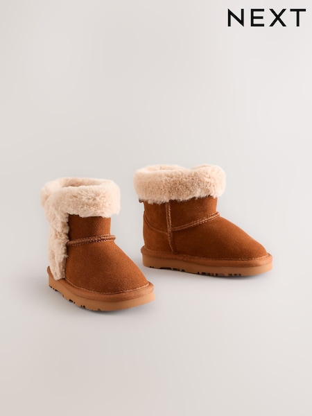 Brown Tall Suede Pull On Boots (F92066) | £25 - £29