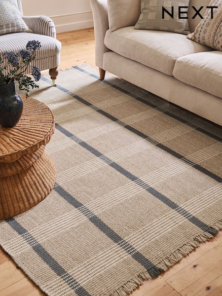 Natural Simplicity Check Woven Rug (F92077) | £110 - £380