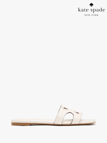 kate spade new york Cream Duo Slide Sandals (F92092) | £150