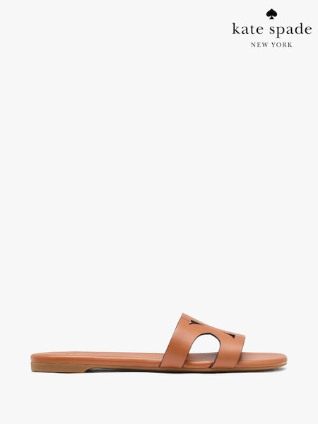 kate spade new york Duo Brown Slides Sandals (F92093) | £150