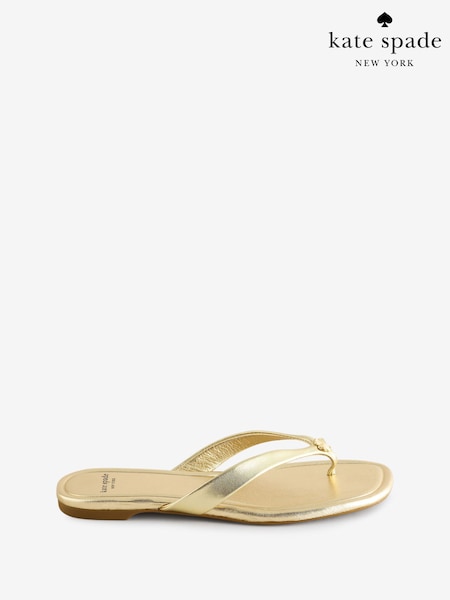 kate spade new york Gold Spade Flower Sandals (F92094) | £120