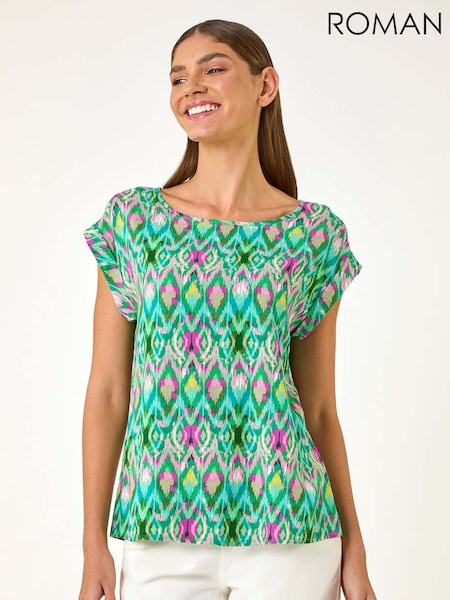 Roman Green Abstract Print Shell Top (F92193) | £32