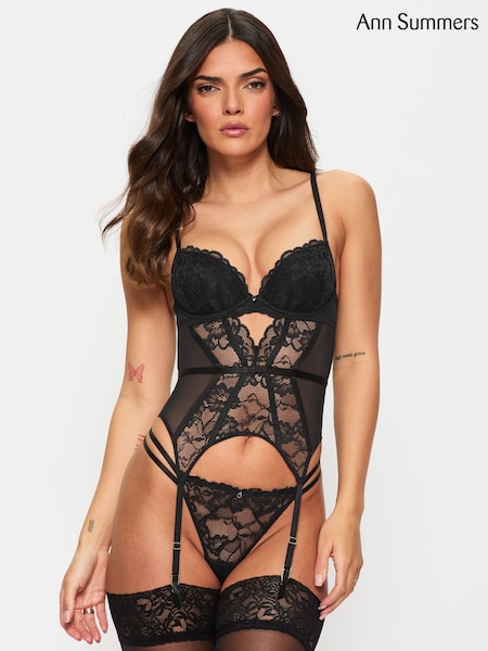 Ann Summers Black Sexy Lace Padded Basque (F92272) | £40