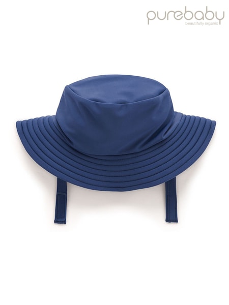 Purebaby Dark Blue Broad Brim Swim Hat (F92300) | £18
