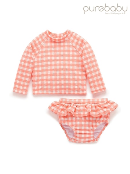 Purebaby Orange Mermaid Print Long Sleeve Rashie Set (F92311) | £28