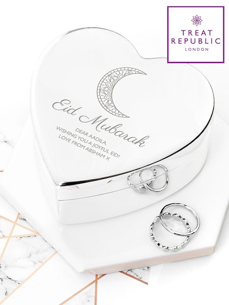 Personalised Eid Mubarak Heart Trinket Box by Treat Republic (F92320) | £25