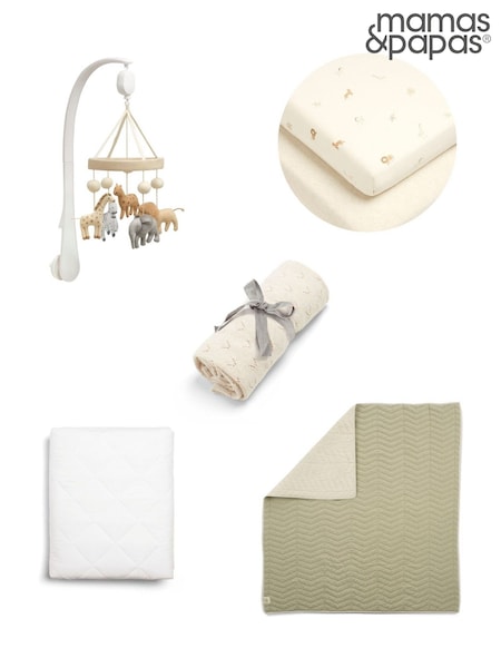 Mamas & Papas 5 Piece Sage Born To Be Wild Nursery Bundle (F92400) | £160