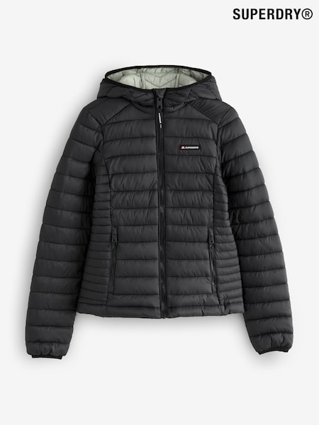 Superdry Black Hooded Fuji Lite Padded Jacket (F92435) | £90