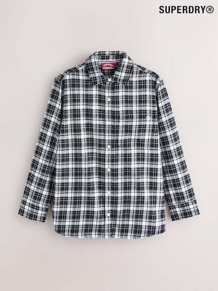 Superdry Black Boyfriend Check Flannel Shirt (F92460) | £40