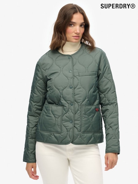 Superdry Green Quilted Lite Liner Jacket (F92465) | £80