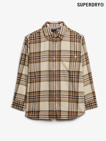 Superdry Natural Boyfriend Check Flannel Shirt (F92467) | £40