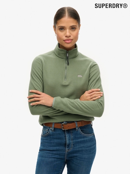 Superdry Green Polar Fleece Half Zip Jumper (F92487) | £45