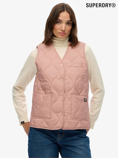 Superdry Pink Quilted Lite Liner Gilet (F92488) | £65