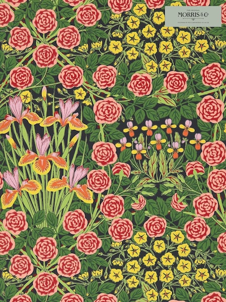 Morris & Co SunburstEbony Campanula Bedford Park Wallpaper (F92556) | £150