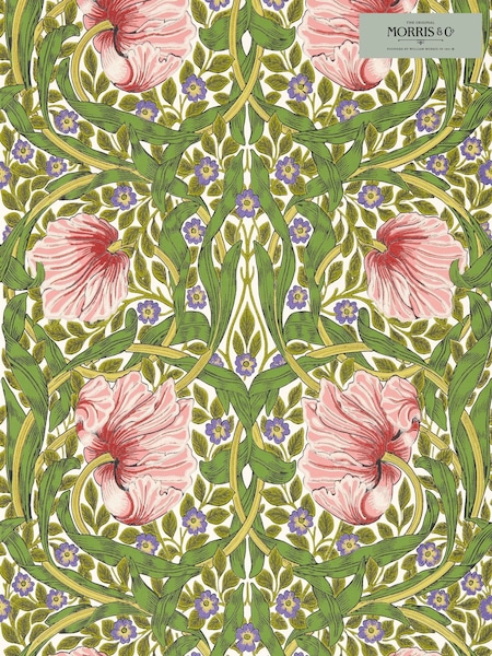 Morris & Co Sap Green Strawberry Pimpernel Bedford Park Wallpaper (F92564) | £132