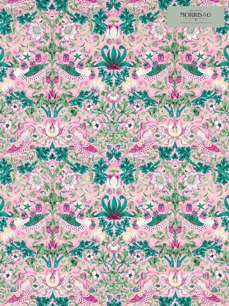 Morris & Co Miami Strip Strawberry Thief Bedford Park Wallpaper (F92589) | £160