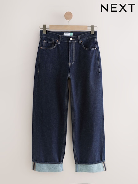 Rinse Blue Boyfriend Turn Up Jeans (F92601) | £42