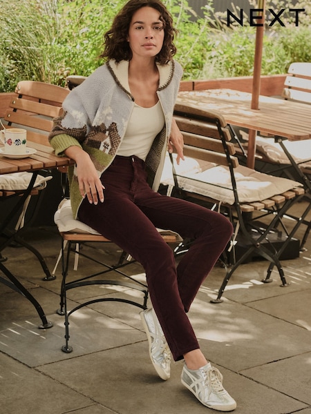 Berry Red Slim Cord Jeans (F92609) | £35