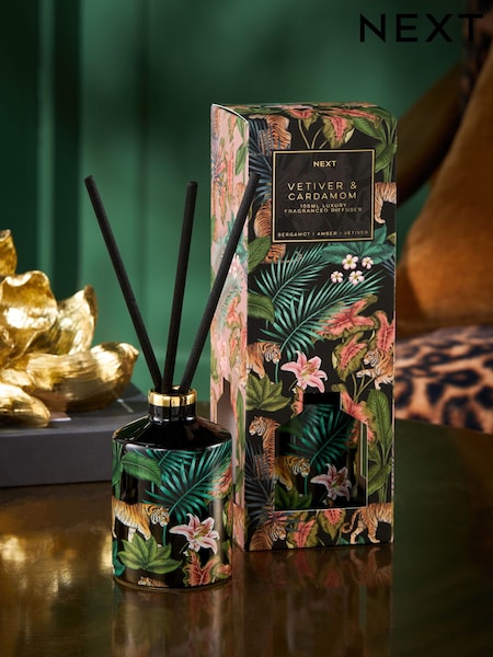 Vetiver & Cardamom Animal Print Tiger 100ml Diffuser (F92672) | £18