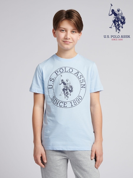 U.S. Polo Assn. dark Blue Boys 100% Cotton Circle Print T-Shirt (F92739) | £20 - £24
