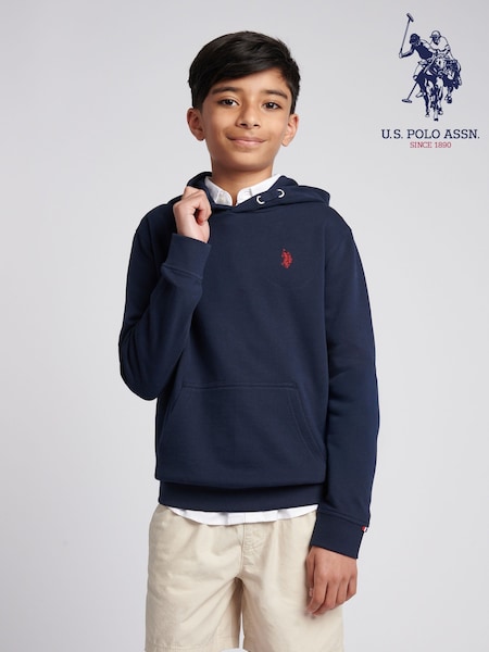 U.S. Polo Assn. Blue Boys Double Horsemen Hoodie (F92749) | £40 - £48
