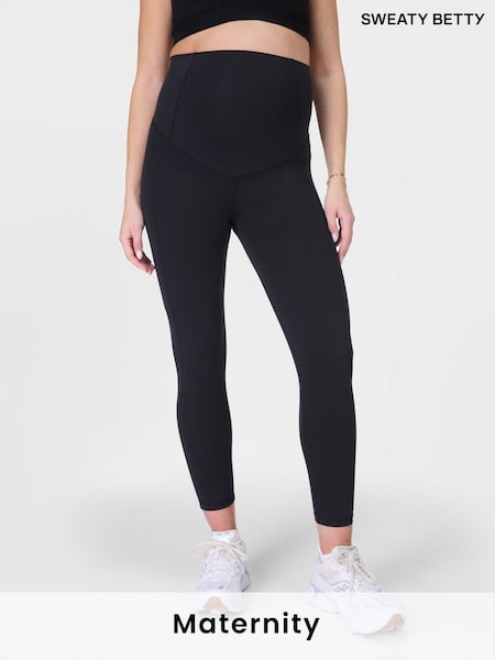 Sweaty Betty Black 7/8 Length All Day 7/8 Maternity Leggings (F92759) | £65