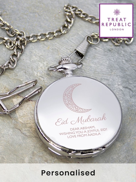 Personalised Eid Mubarak Dual Pocket Watch by Treat Republic (F92800) | £50