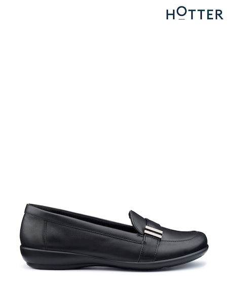 Hotter Black Extra Wide Fit Clay Slip-On Shoes (F92813) | £79