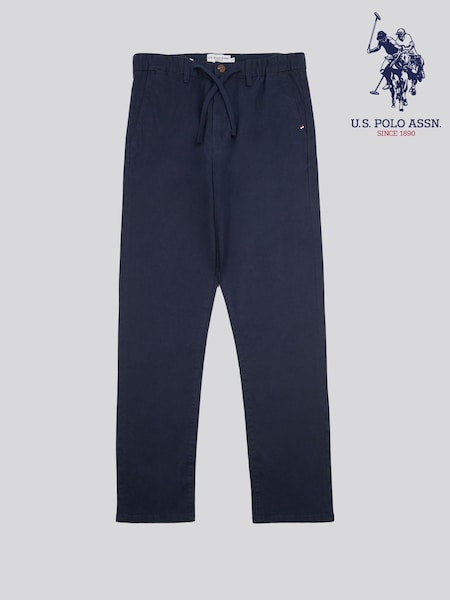 U.S. Polo Assn Blue Mens Comfort Waist Classic Chino Trousers (F92861) | £65