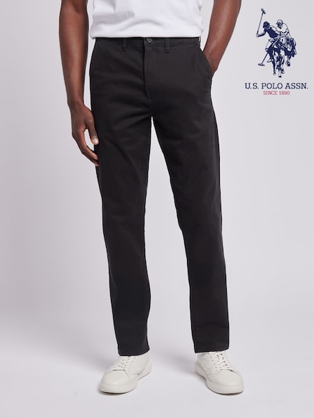 U.S. Polo Assn. Black Mens Classic Chinos Trousers (F92863) | £65